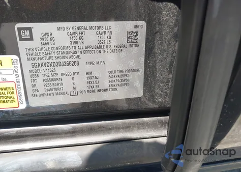 2013 Buick Enclave Leather from USA, damaged, VIN 5GAKVCKD3DJ266268